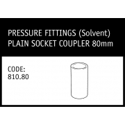 Marley Solvent Plain Socket Coupler 80mm - 810.80